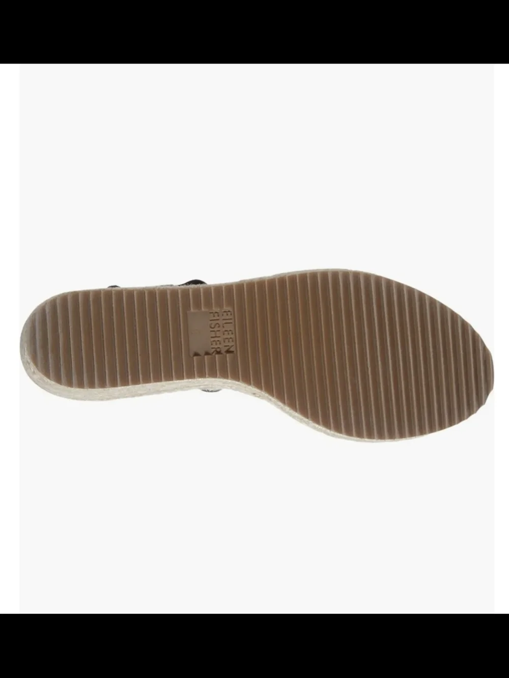 Eileen Fisher Willow Black Leather Crisscross Espadrille Wedge Sandals